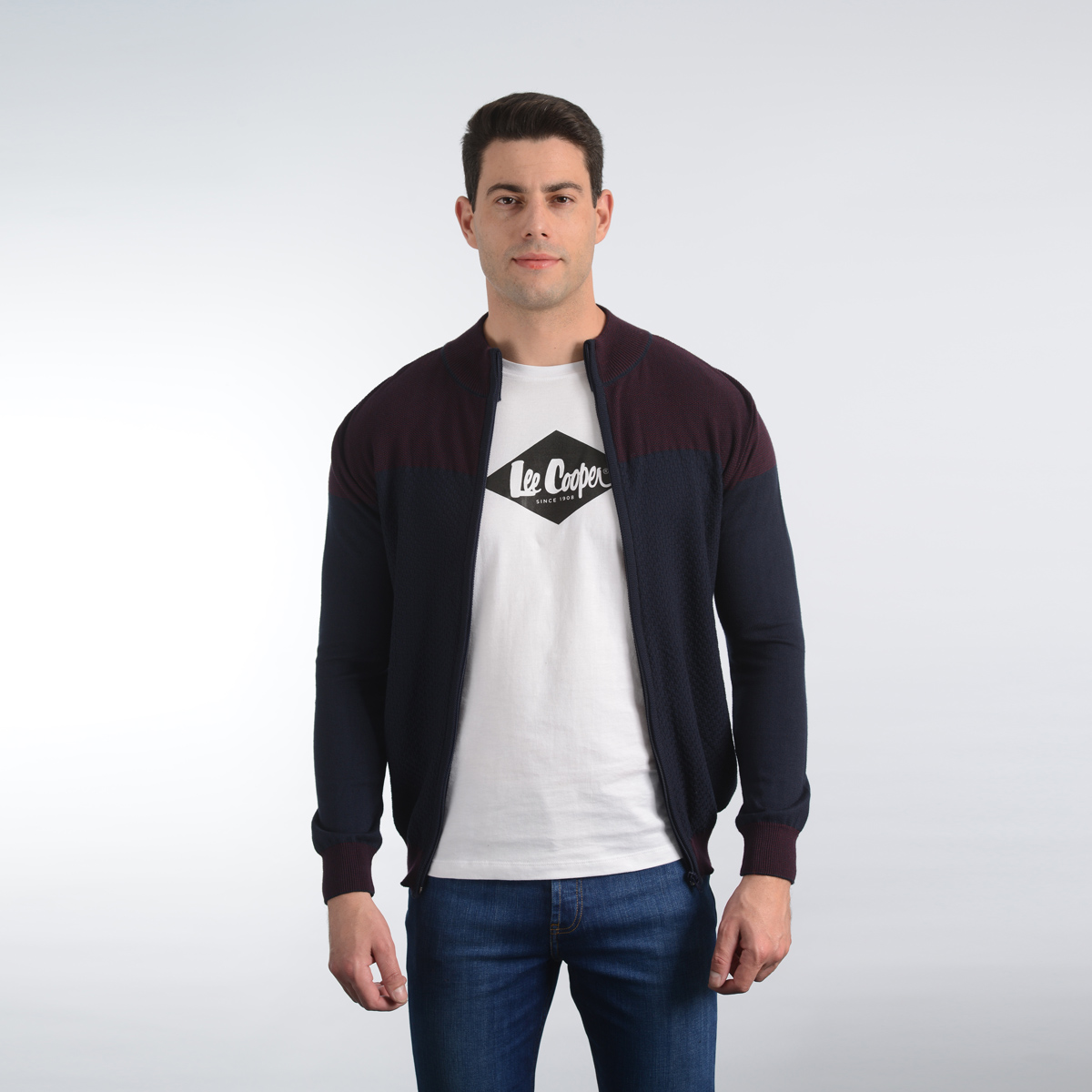 Lee Cooper Gilet Maille-02 Lch2209 Homme Nat.