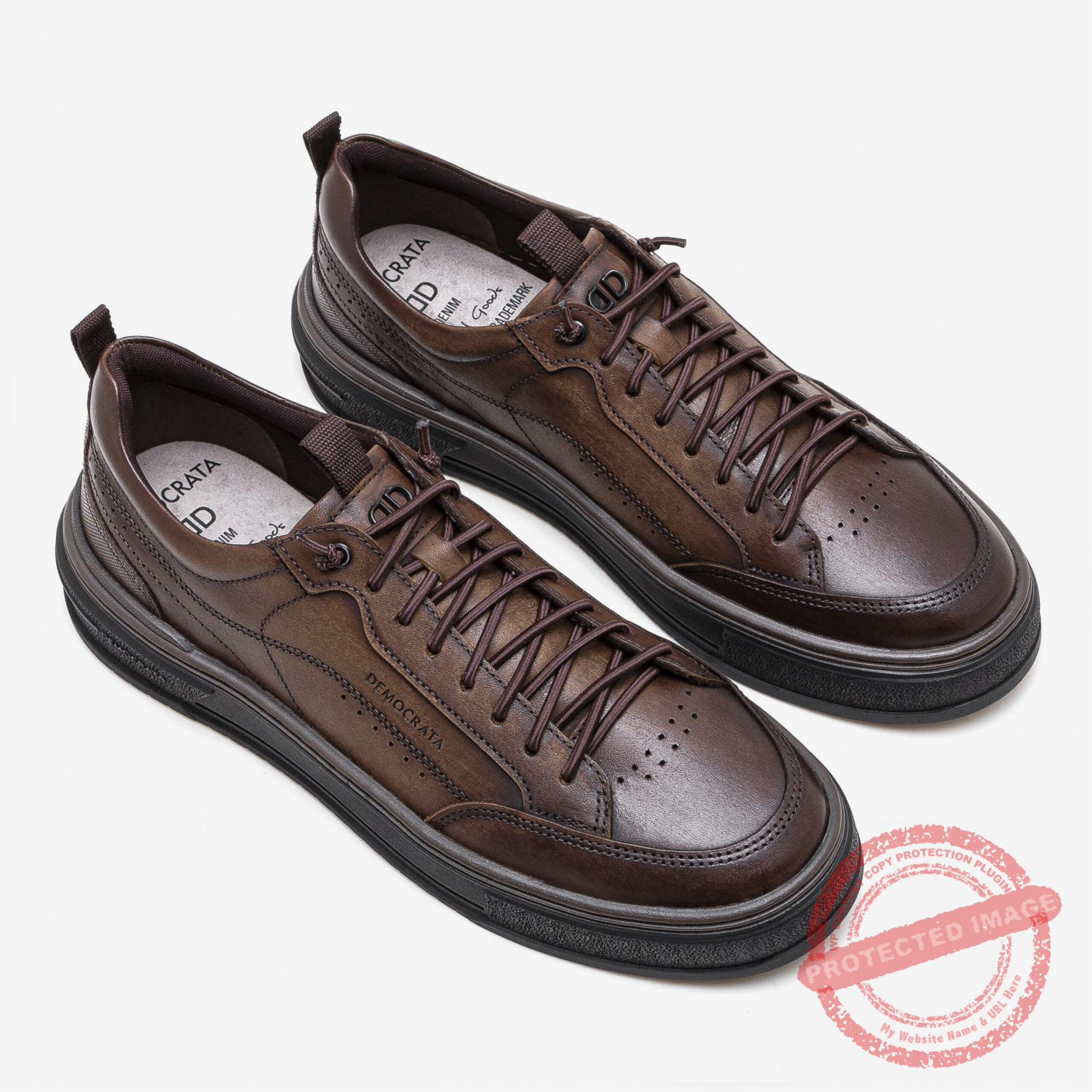 DEMOCRATA SNEAKERS SHOES-05 FOSTER640201 TABACO