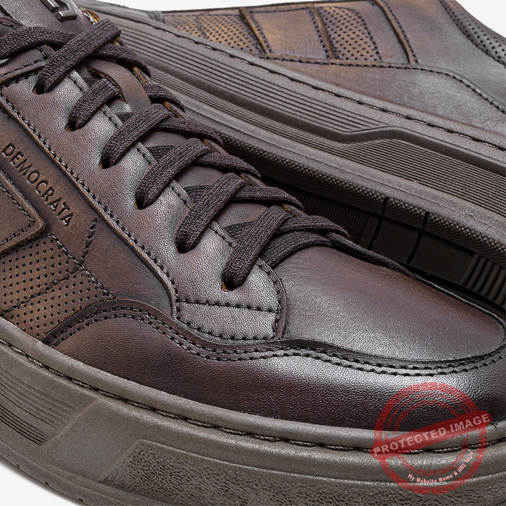 DEMOCRATA SNEAKERS SHOES-07 WIDE240801 TABACO