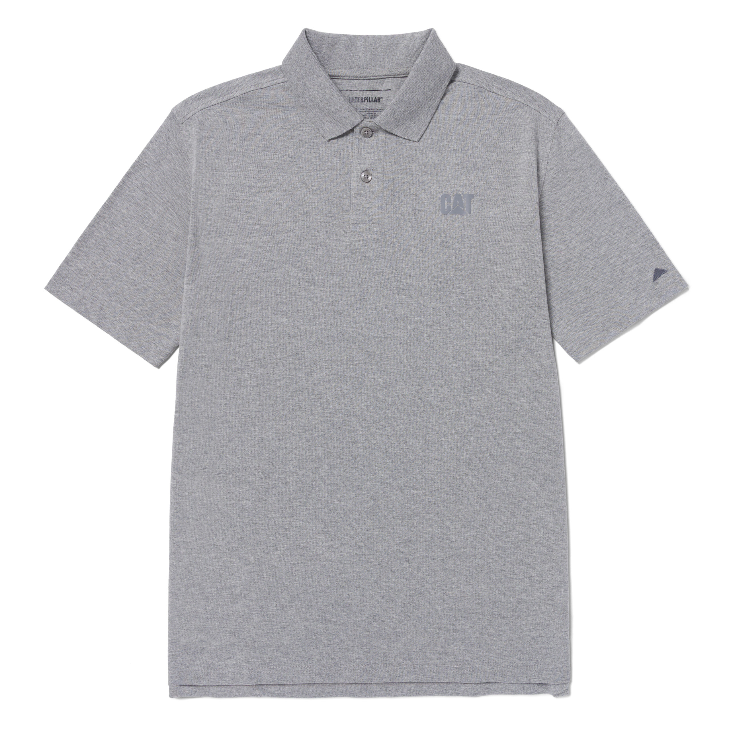 CAT POLO CAT LOGO PIQUE HEATHER GREY